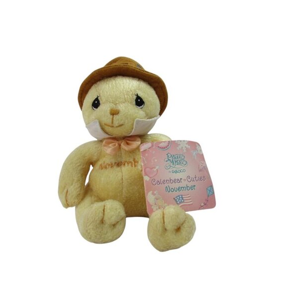 Precious Moments Enesco Bear Stuffed Plush Toy‎ Yellow Cleanbear Cuties November - Picture 1 of 5
